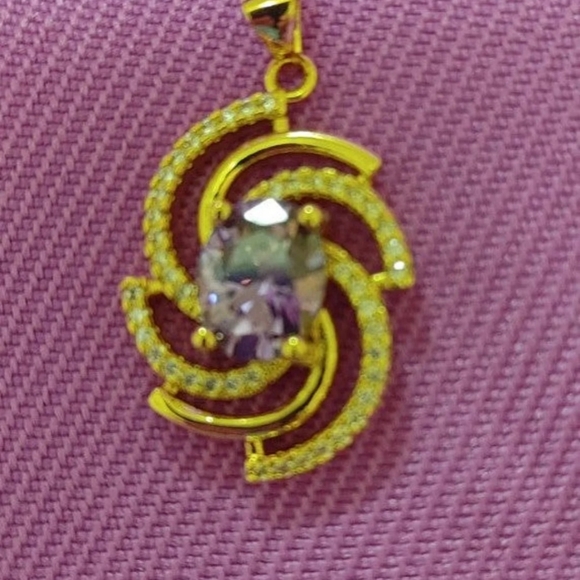New amethyst cz 18kt gold filled pendant - Picture 6 of 9
